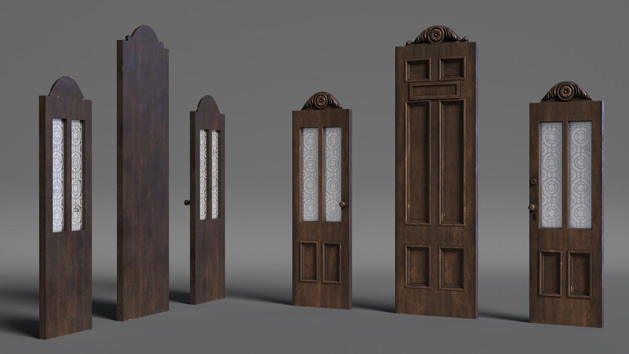 Baroque Wooden Doors 2 3D