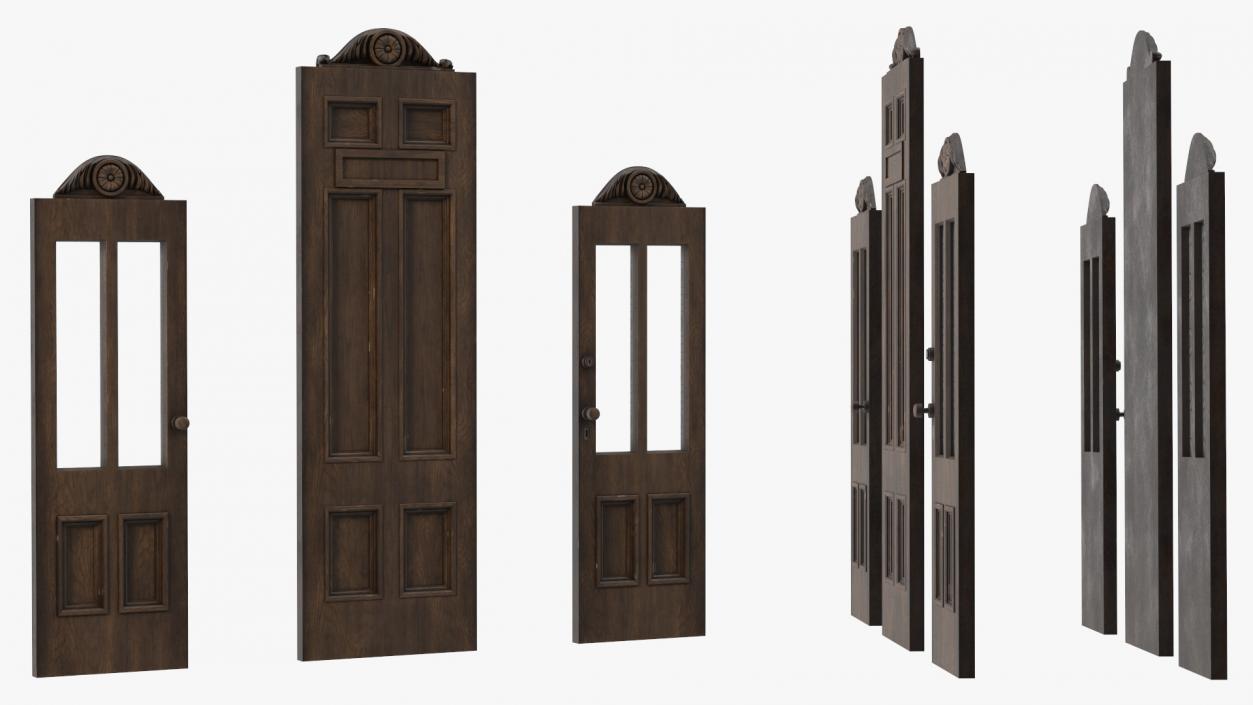 Baroque Wooden Doors 2 3D