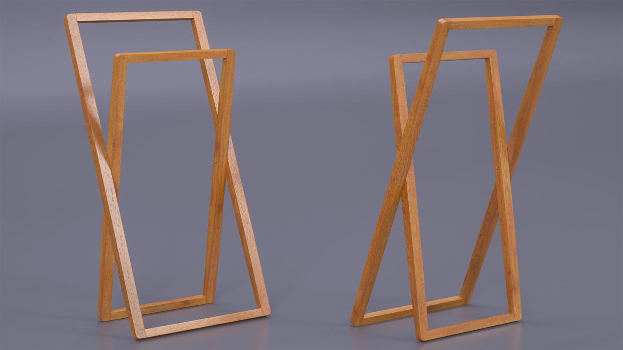 3D Freestanding Folding Wood Towel Rail