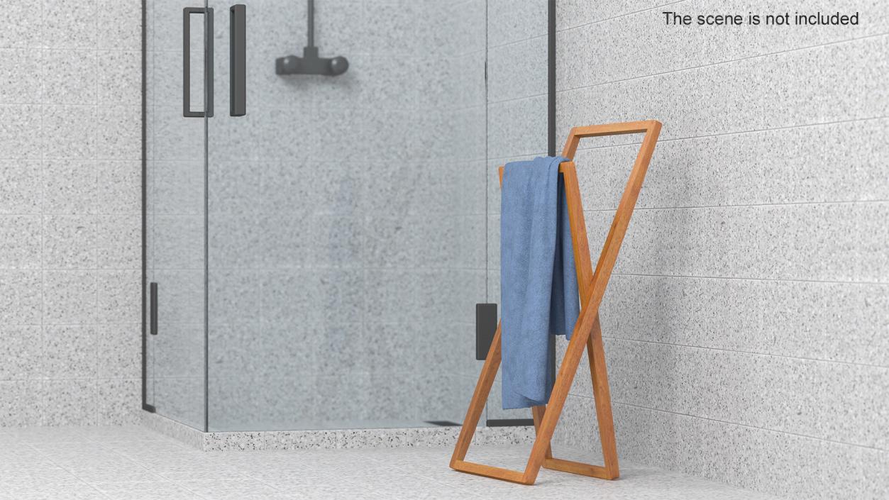 3D Freestanding Folding Wood Towel Rail