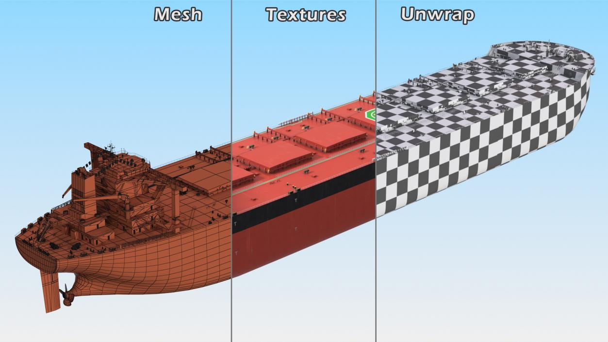 Ore Carrier Ship Loaded Dirty 3D model