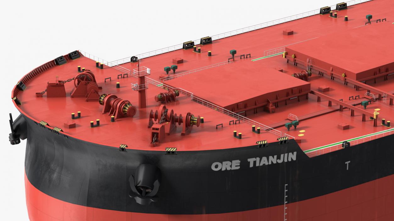 Ore Carrier Ship Loaded Dirty 3D model