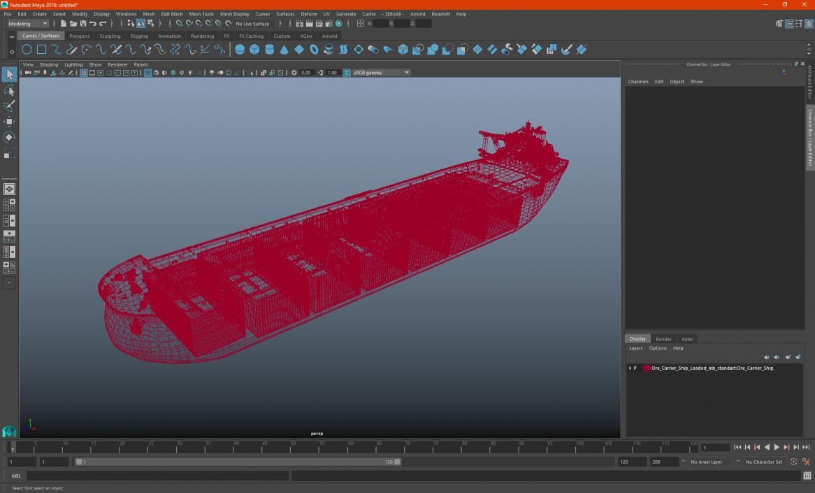 Ore Carrier Ship Loaded Dirty 3D model