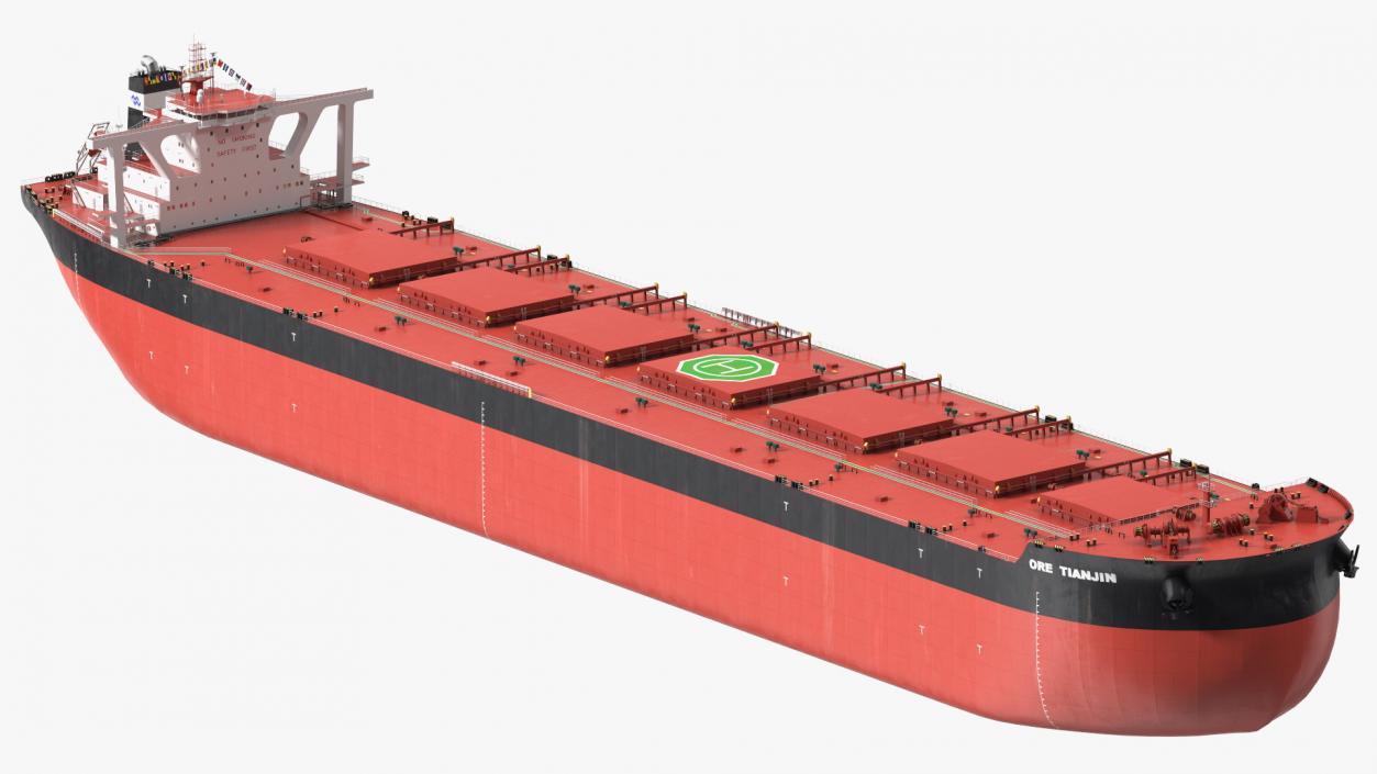 Ore Carrier Ship Loaded Dirty 3D model