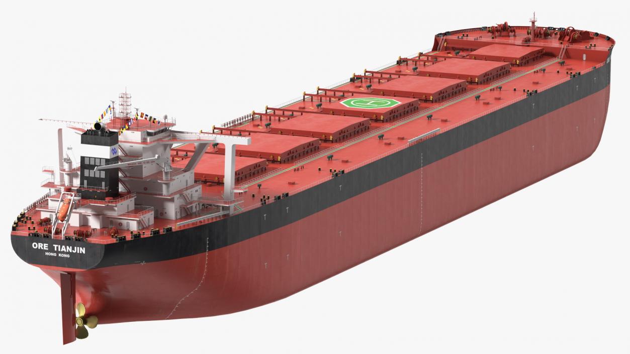 Ore Carrier Ship Loaded Dirty 3D model