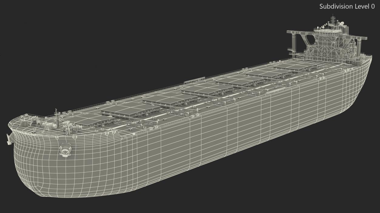 Ore Carrier Ship Loaded Dirty 3D model