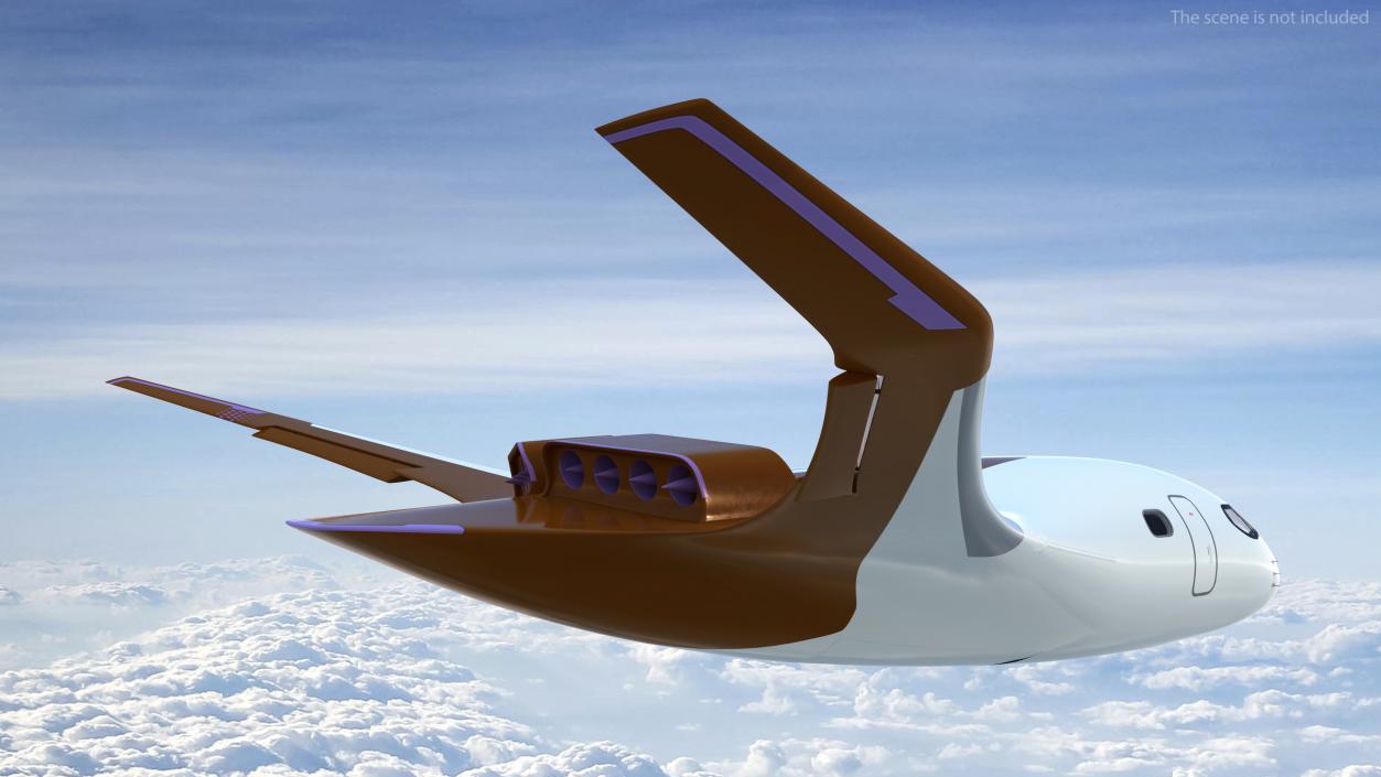 Ecological Aircraft Blended-Wing Body Rigged 3D model