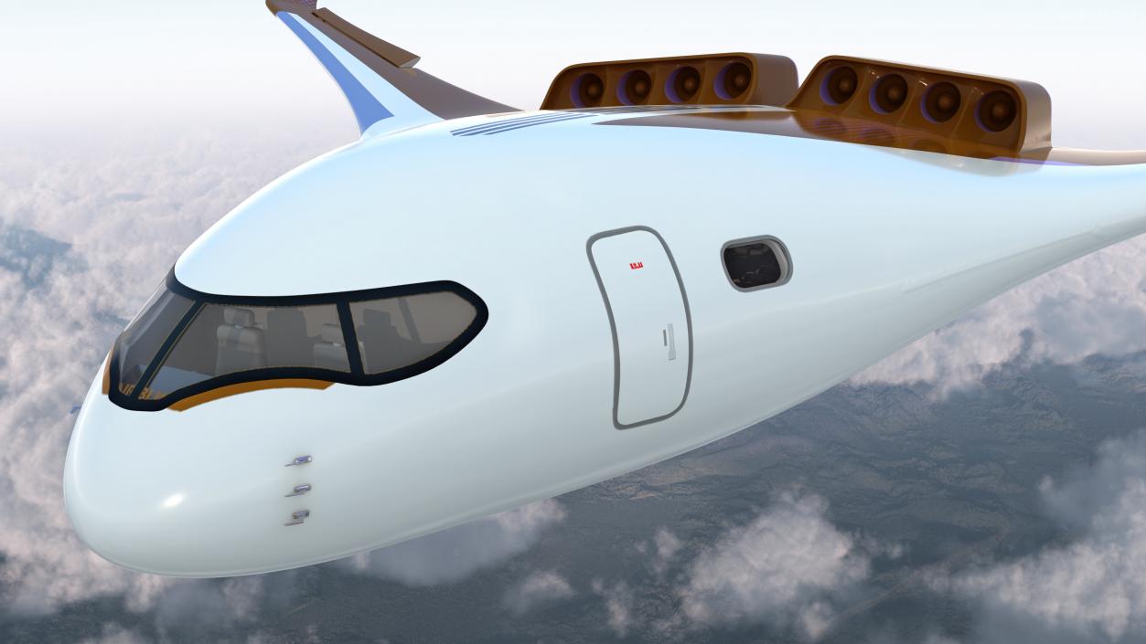 Ecological Aircraft Blended-Wing Body Rigged 3D model