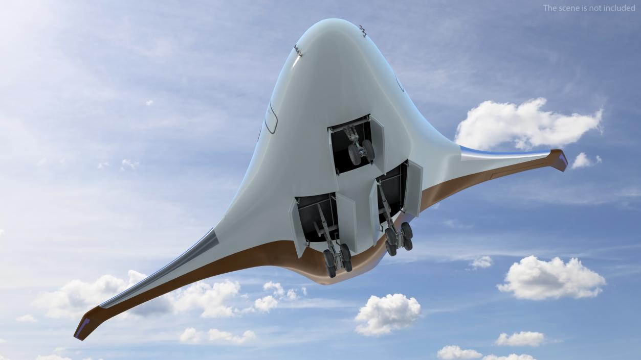 Ecological Aircraft Blended-Wing Body Rigged 3D model