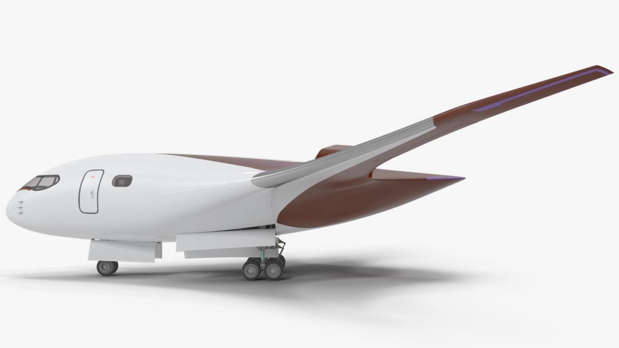 Ecological Aircraft Blended-Wing Body Rigged 3D model