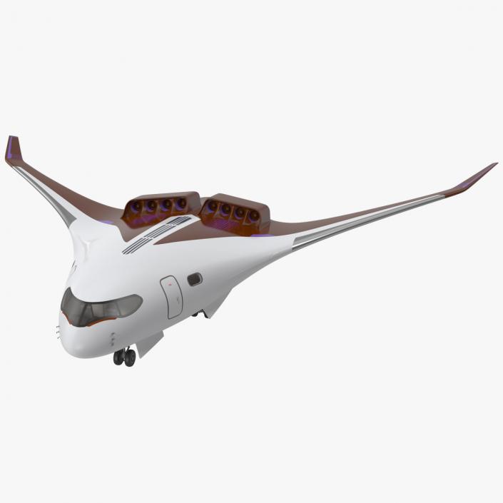 Ecological Aircraft Blended-Wing Body Rigged 3D model