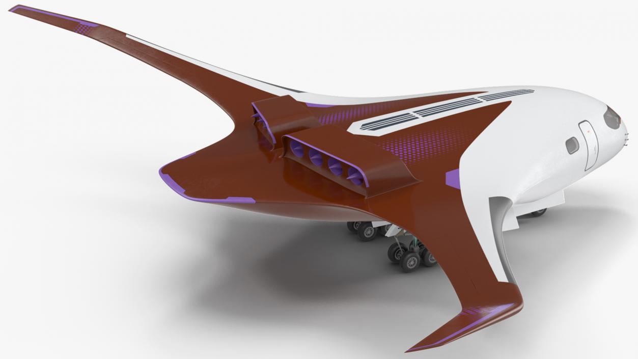 Ecological Aircraft Blended-Wing Body Rigged 3D model