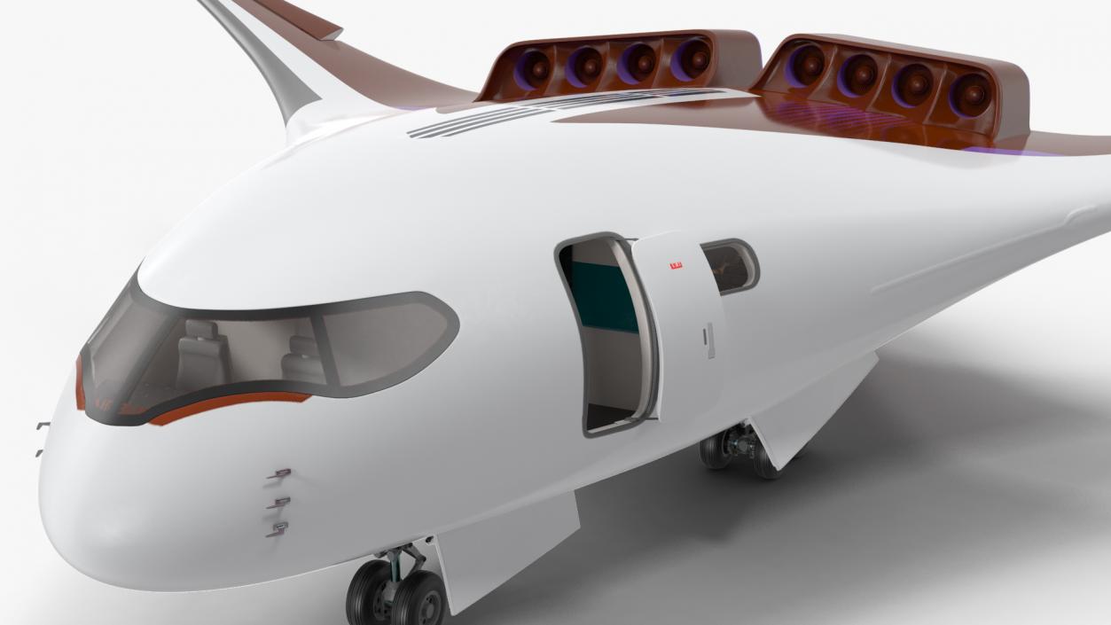 Ecological Aircraft Blended-Wing Body Rigged 3D model