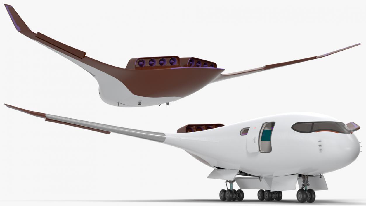 Ecological Aircraft Blended-Wing Body Rigged 3D model