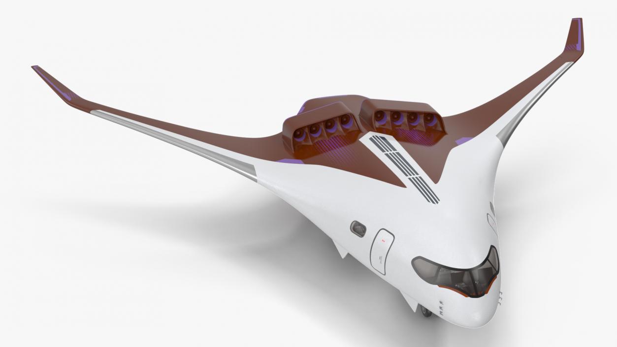 Ecological Aircraft Blended-Wing Body Rigged 3D model