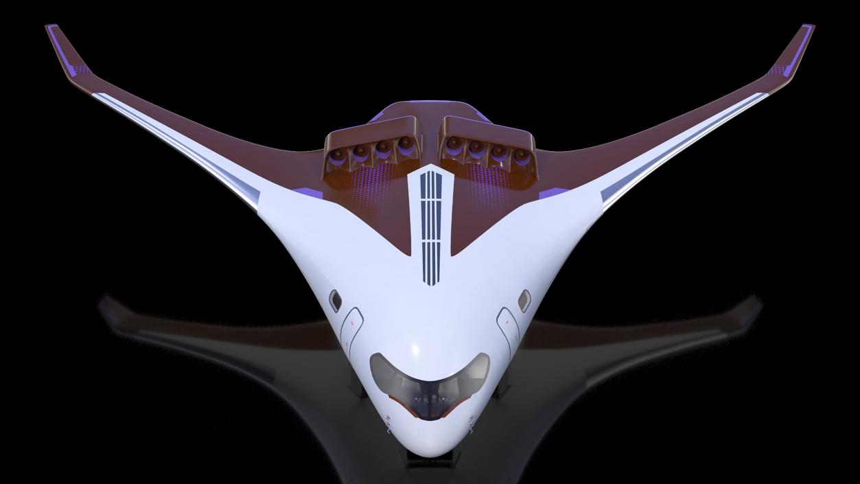 Ecological Aircraft Blended-Wing Body Rigged 3D model