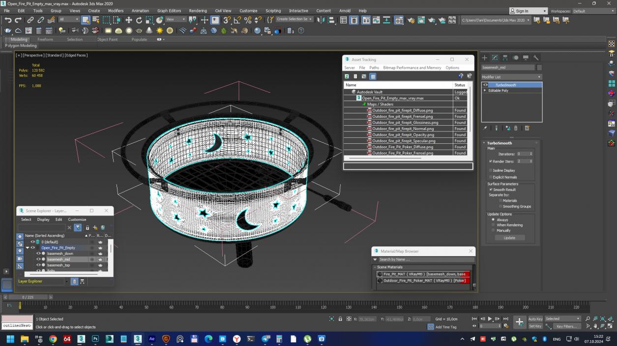 Open Fire Pit Empty 3D model