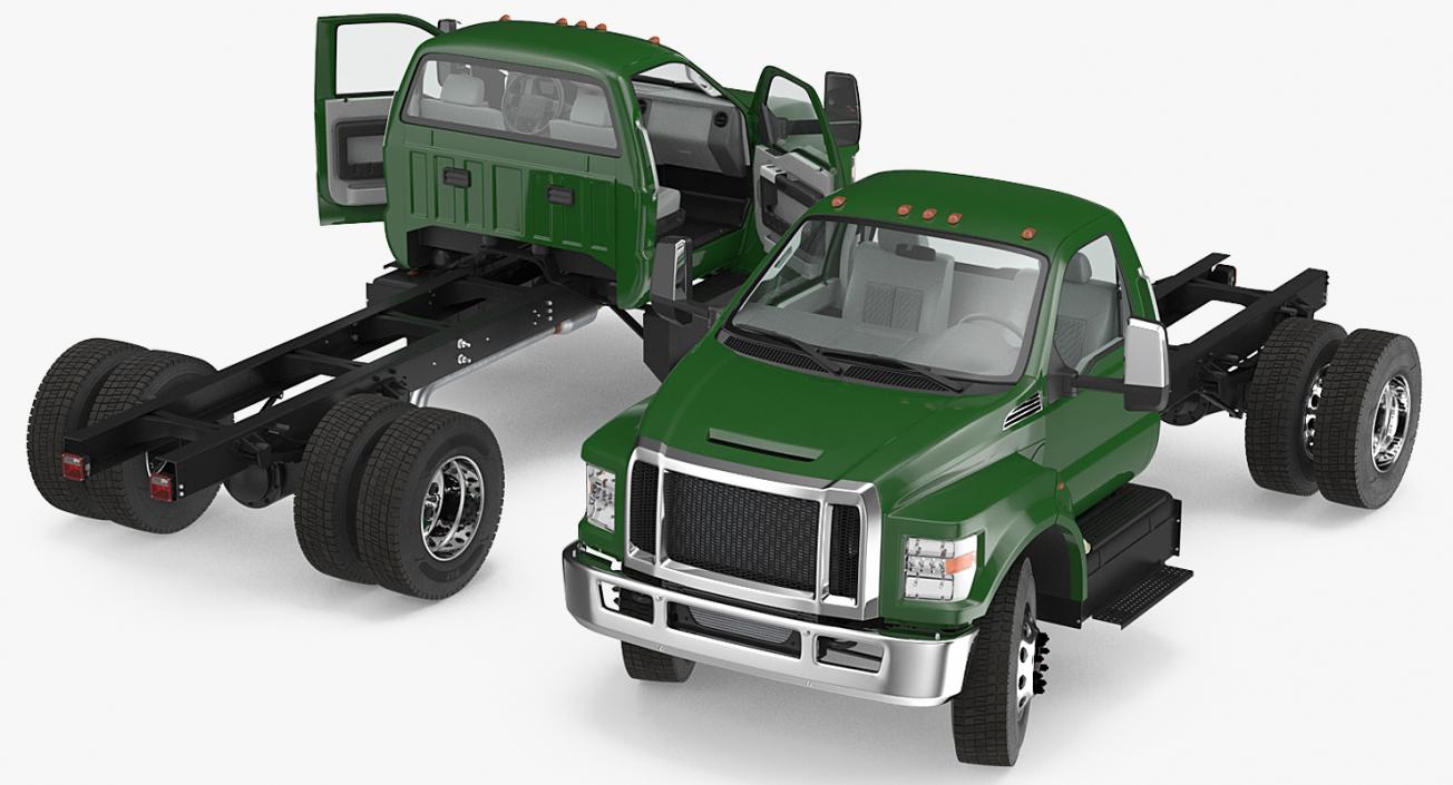 3D model Crew Cab Chassis Truck Generic