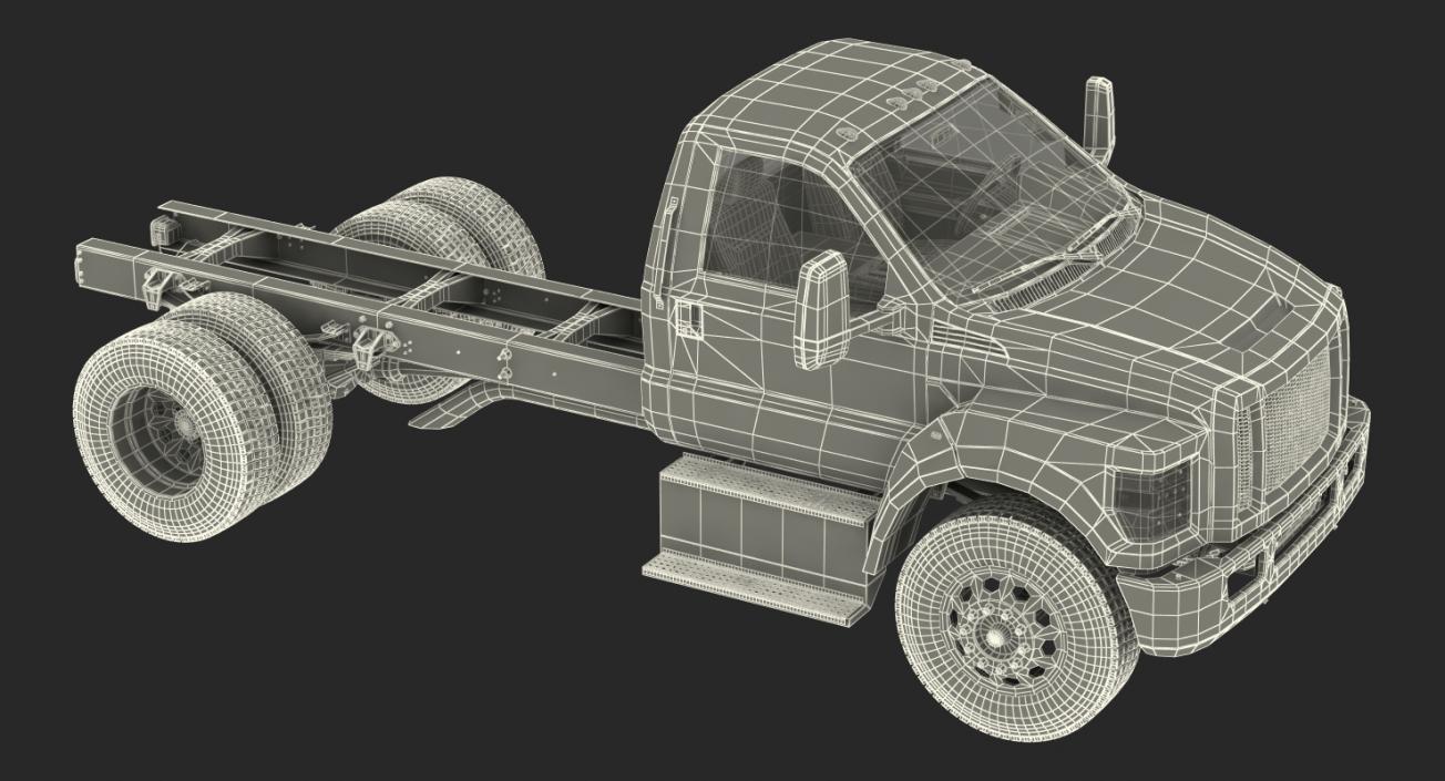 3D model Crew Cab Chassis Truck Generic