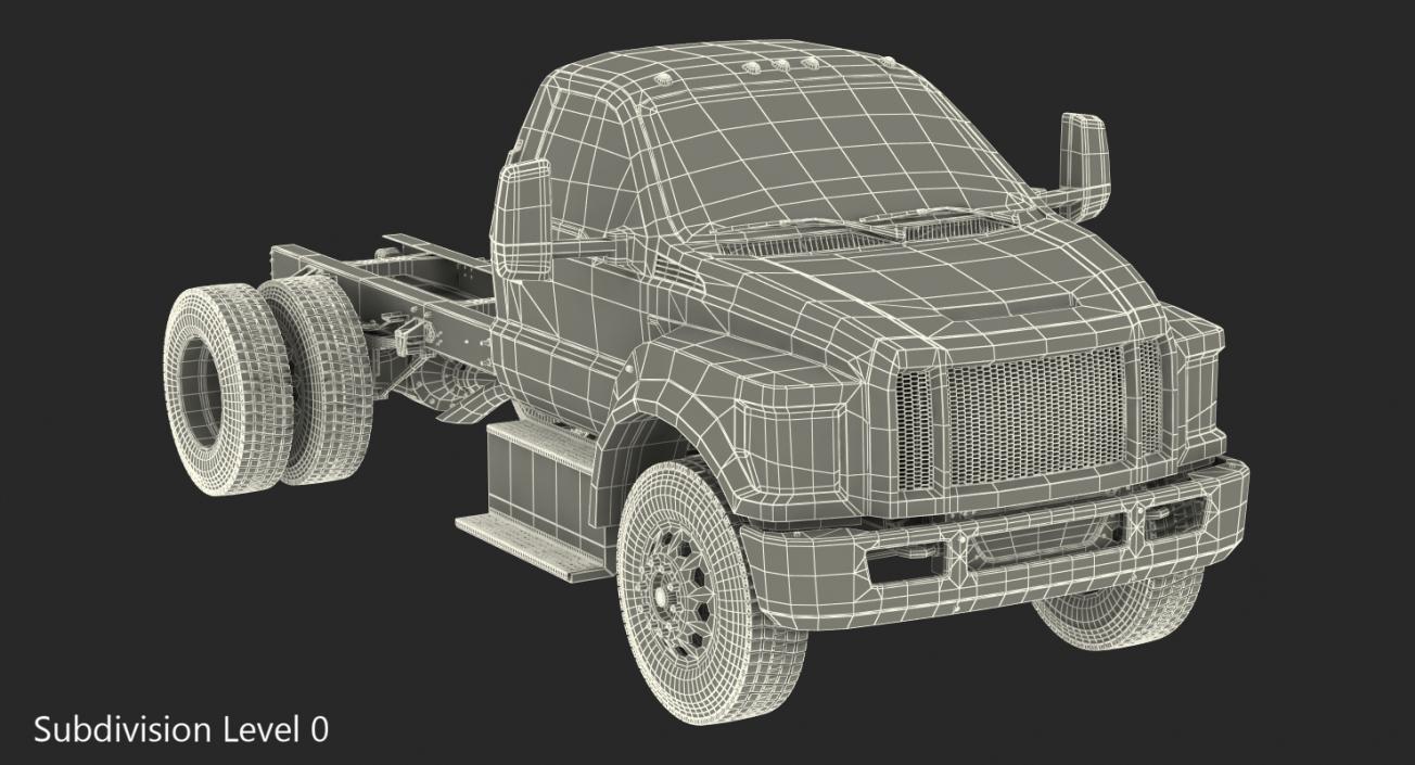 3D model Crew Cab Chassis Truck Generic