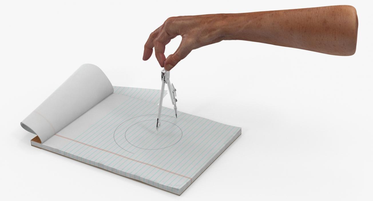 Compass Circle Drawing Hand 3D