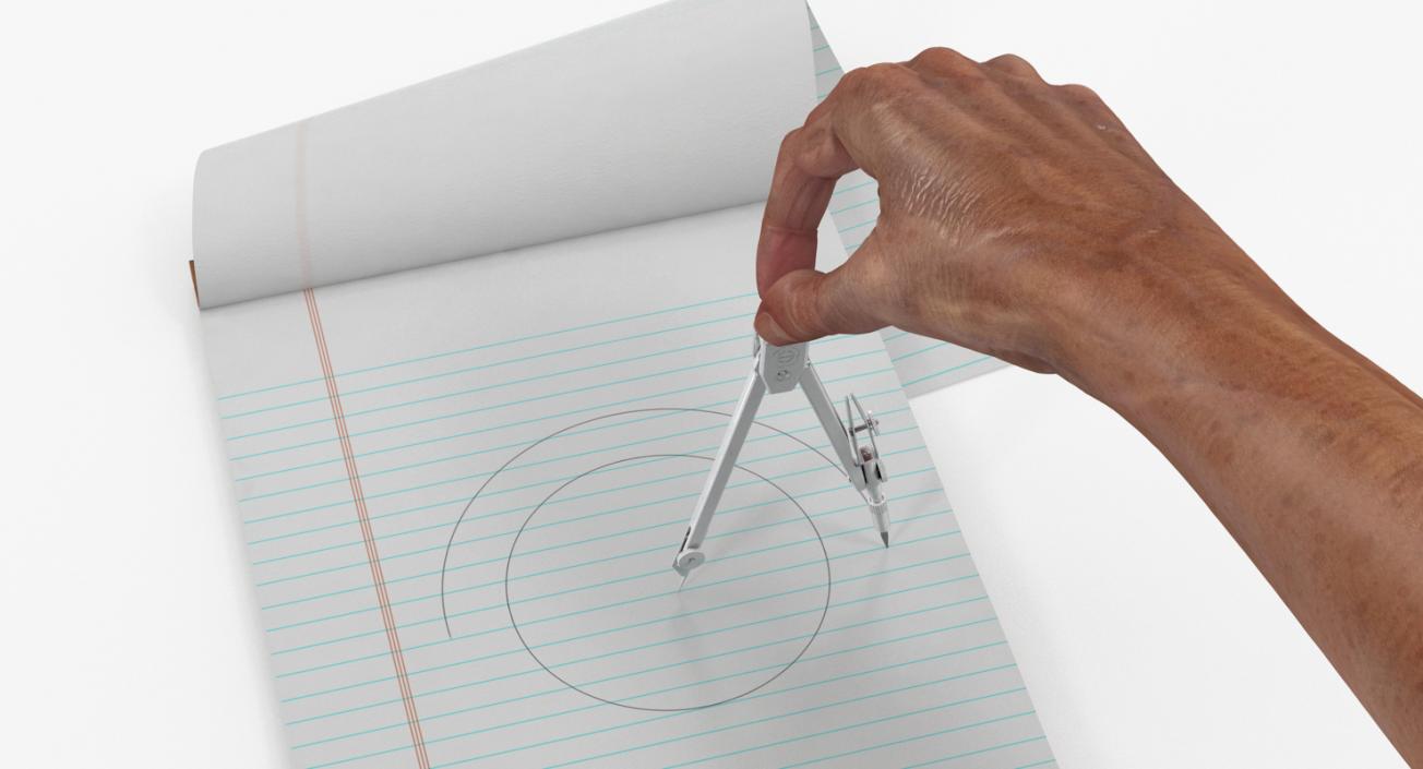 Compass Circle Drawing Hand 3D