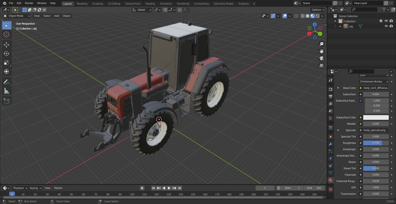 Wheel Tractor Clean 3D model