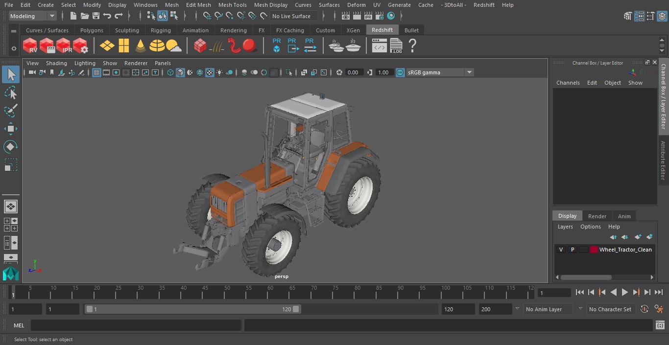 Wheel Tractor Clean 3D model