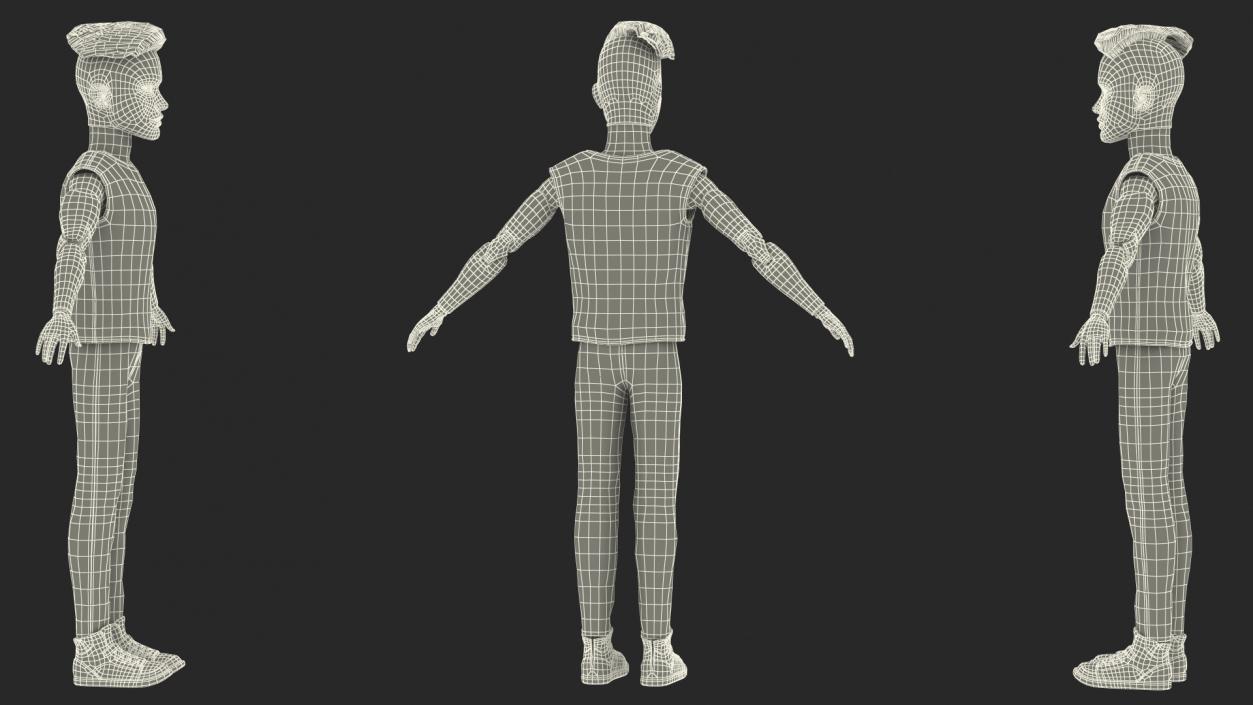 Ken Doll Dressed T-pose Fur 3D