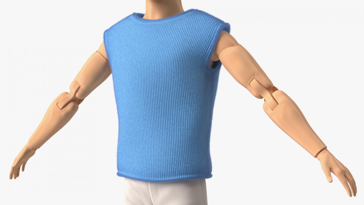 Ken Doll Dressed T-pose Fur 3D