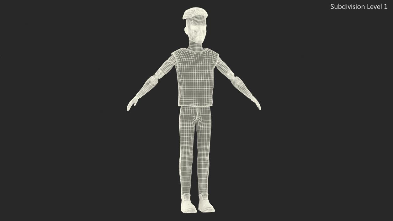 Ken Doll Dressed T-pose Fur 3D