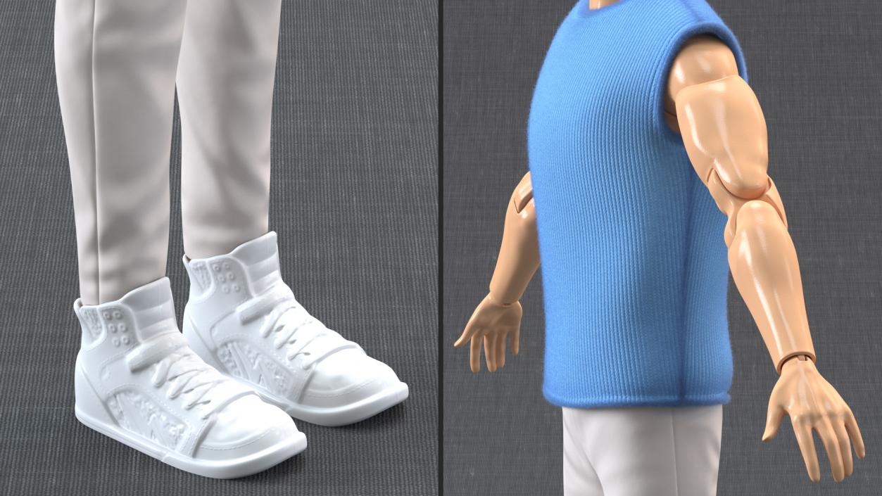 Ken Doll Dressed T-pose Fur 3D