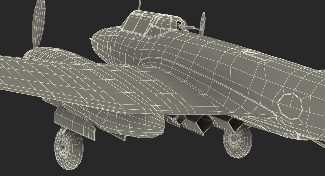 3D Soviet WWII Light Bomber Petlyakov Pe-2 Rigged