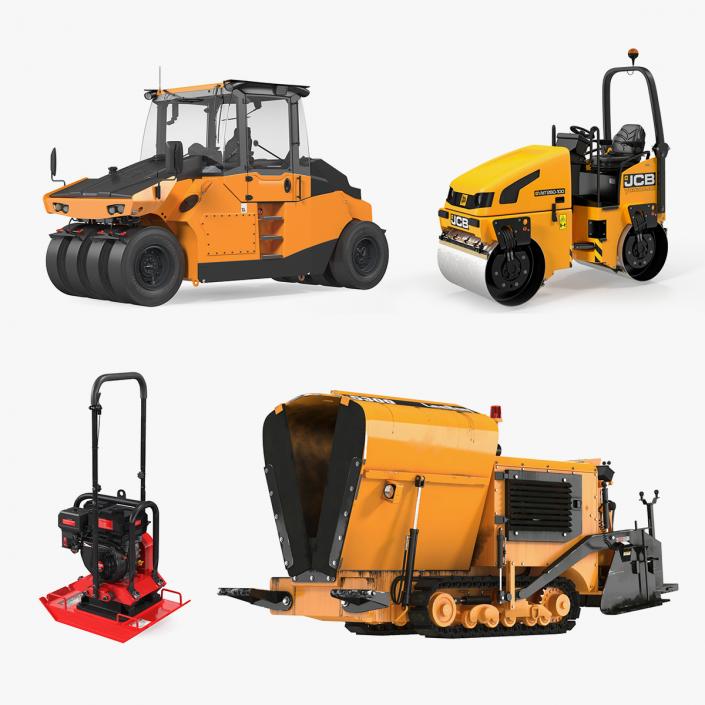 3D model Rigged Road Compactors Collection 2