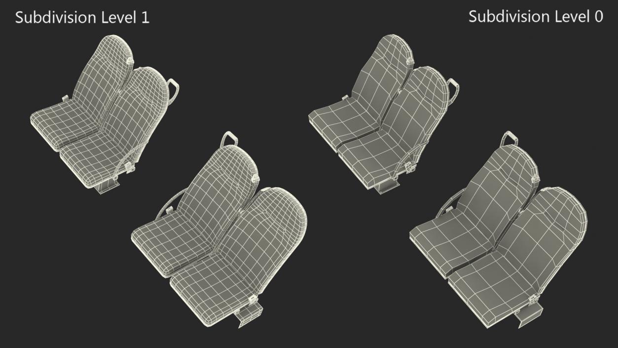 Bus Passenger Seats Left and Right Side 3D model