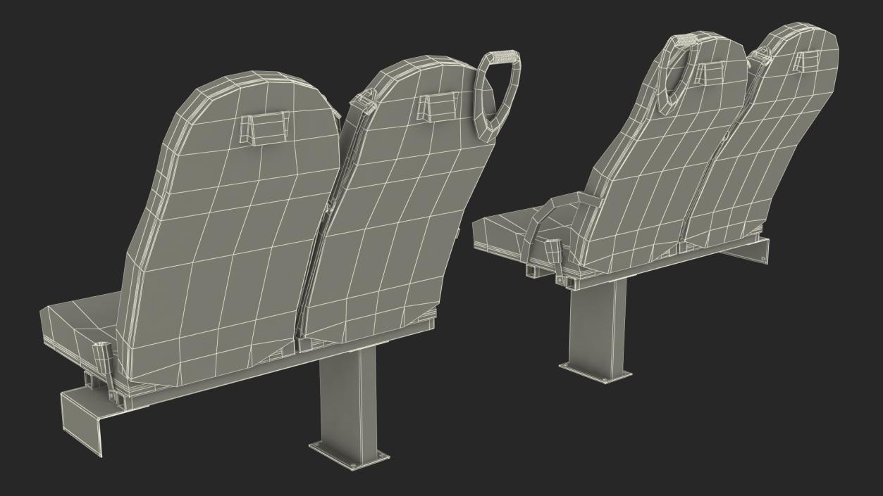 Bus Passenger Seats Left and Right Side 3D model