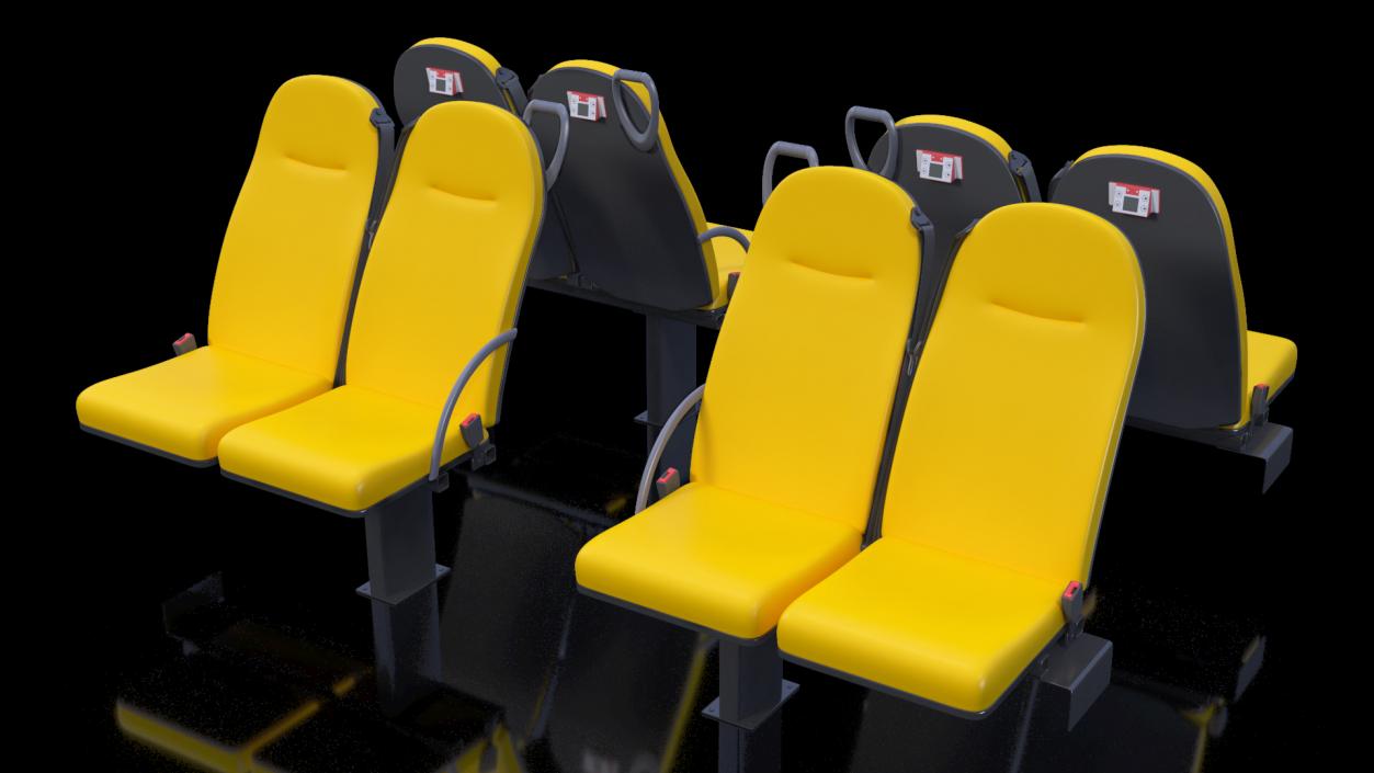 Bus Passenger Seats Left and Right Side 3D model