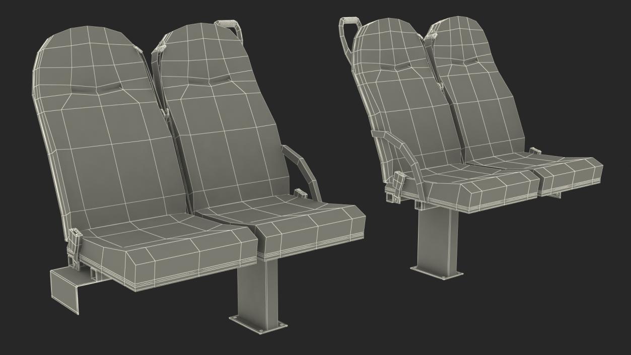 Bus Passenger Seats Left and Right Side 3D model