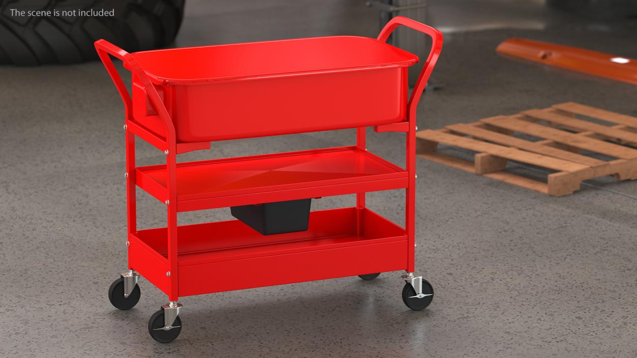 3D Goplus 20 Gallon Mobile Parts Washer Cart