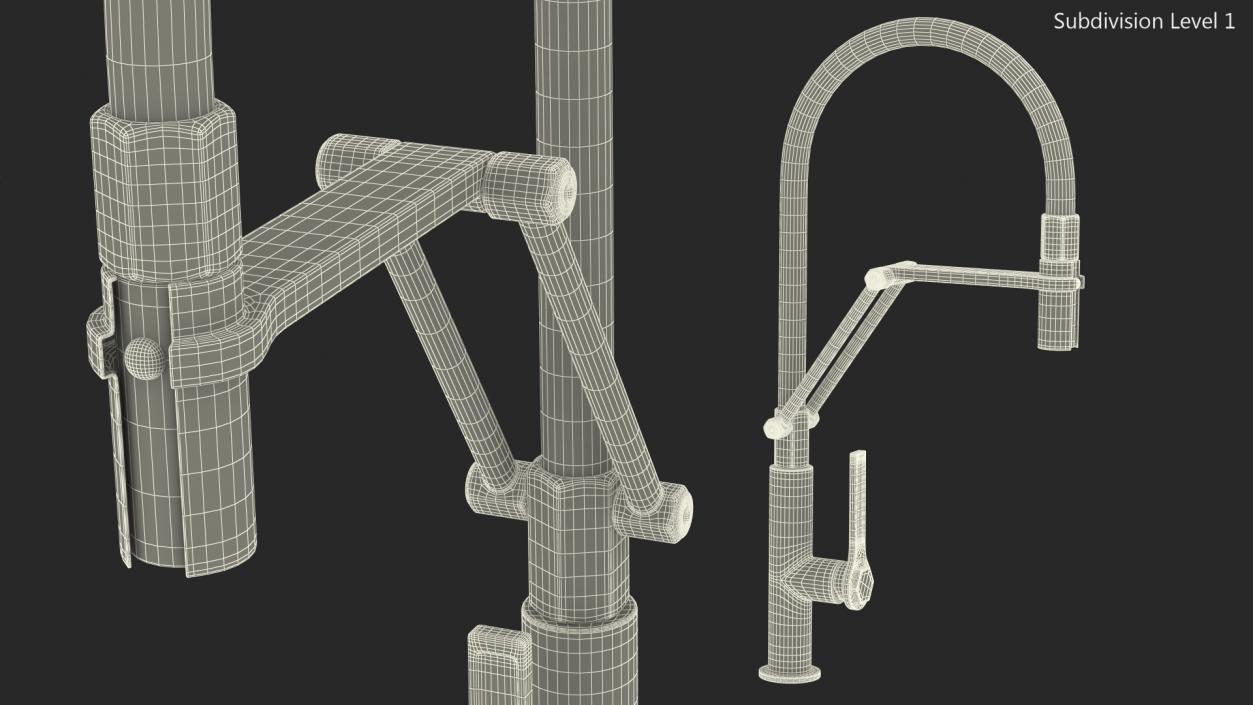 Professional Deck Mounted Kitchen Tap 3D