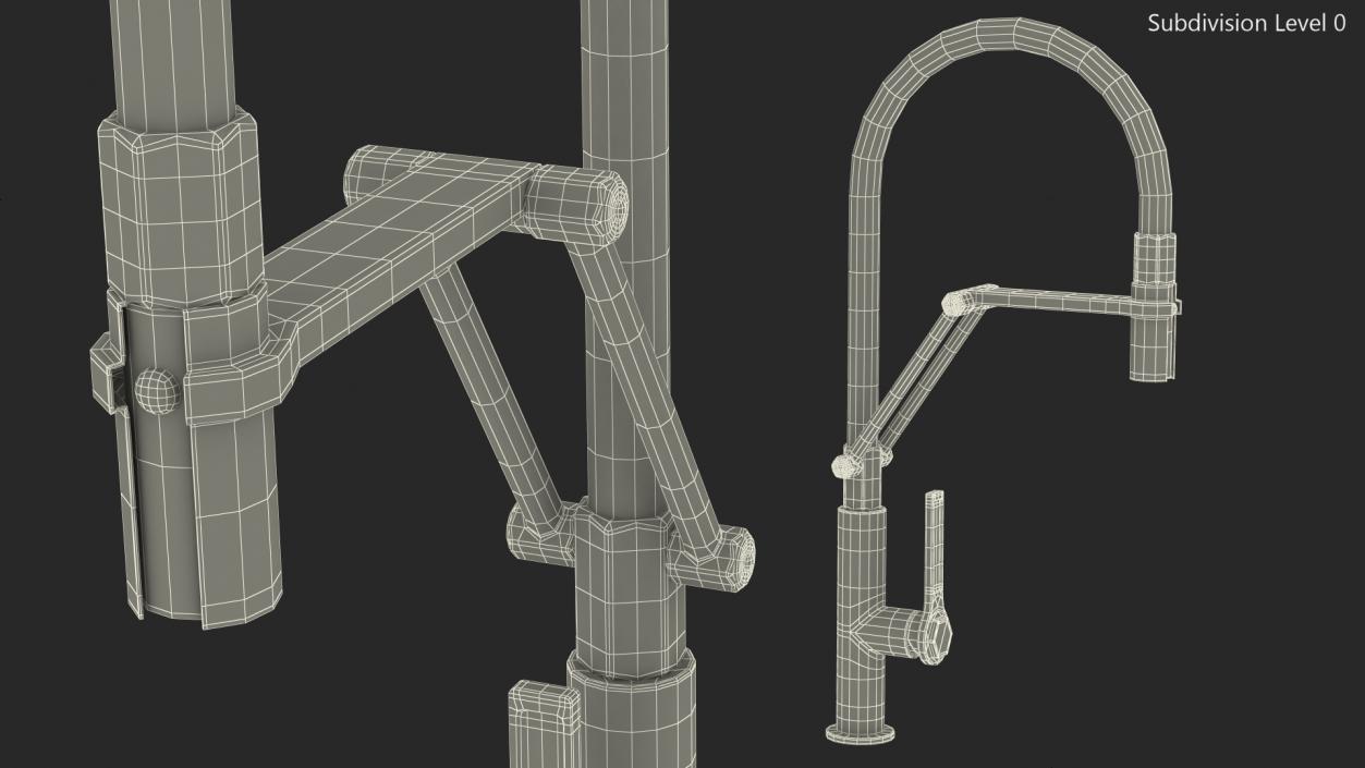 Professional Deck Mounted Kitchen Tap 3D