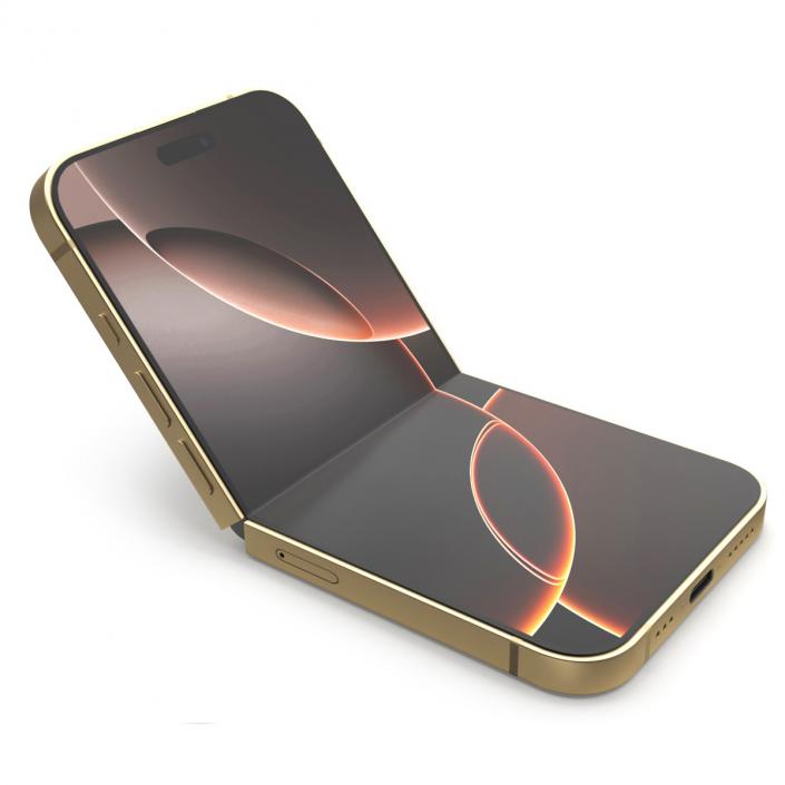 Apple iPhone Flip Luxe Gold Rigged 3D model