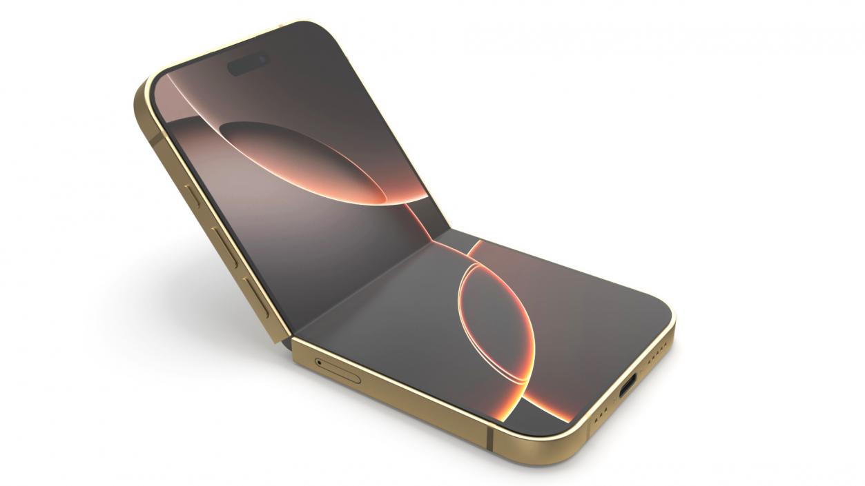 Apple iPhone Flip Luxe Gold Rigged 3D model