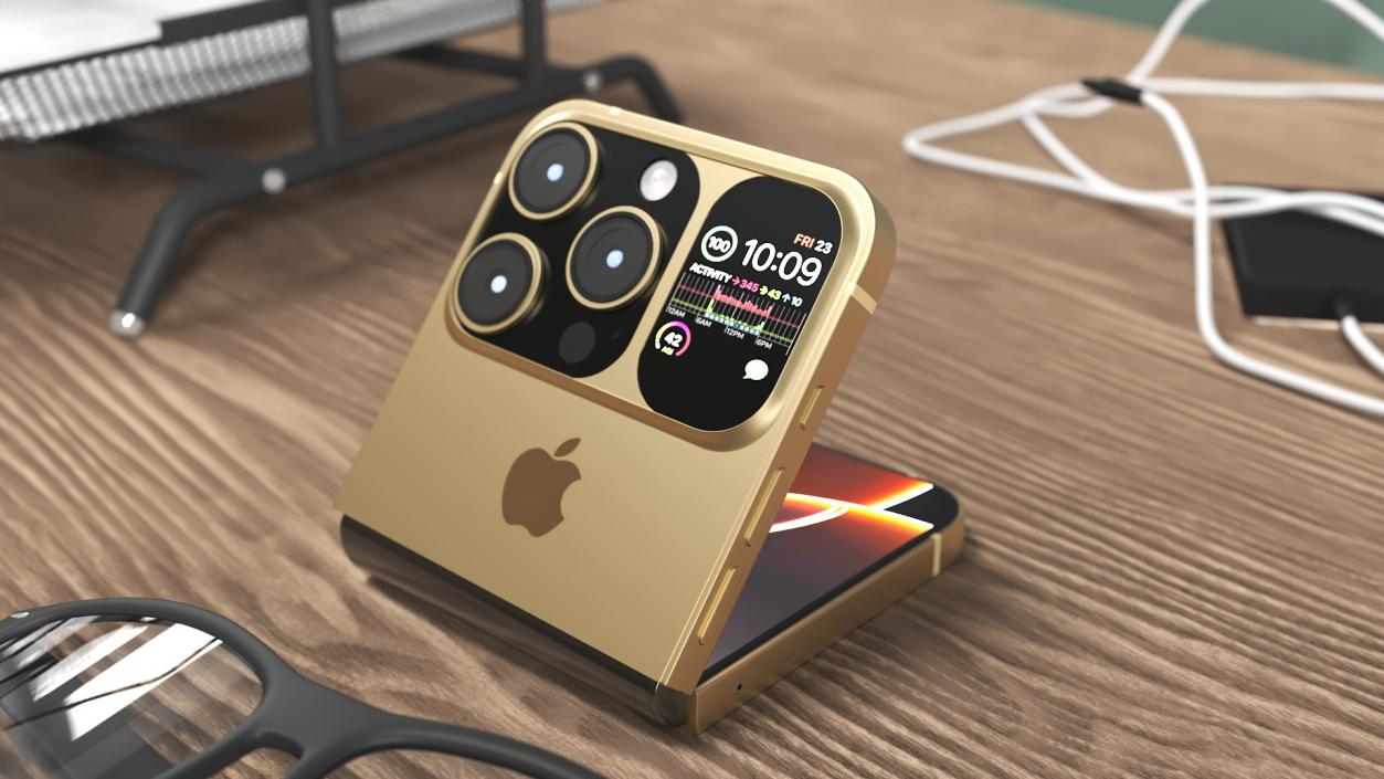 Apple iPhone Flip Luxe Gold Rigged 3D model