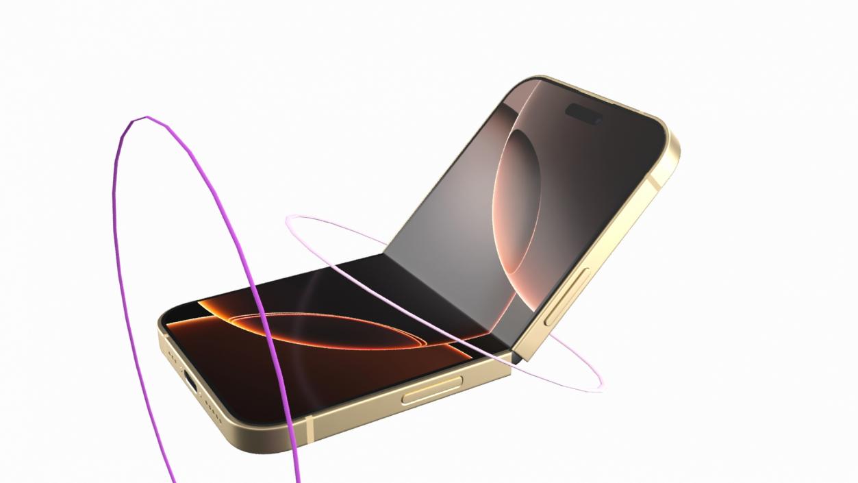 Apple iPhone Flip Luxe Gold Rigged 3D model