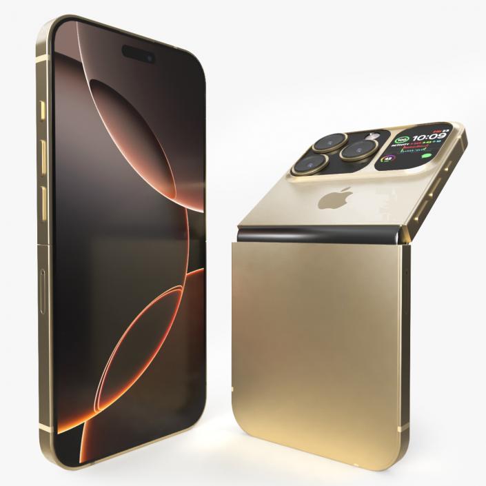 Apple iPhone Flip Luxe Gold Rigged 3D model