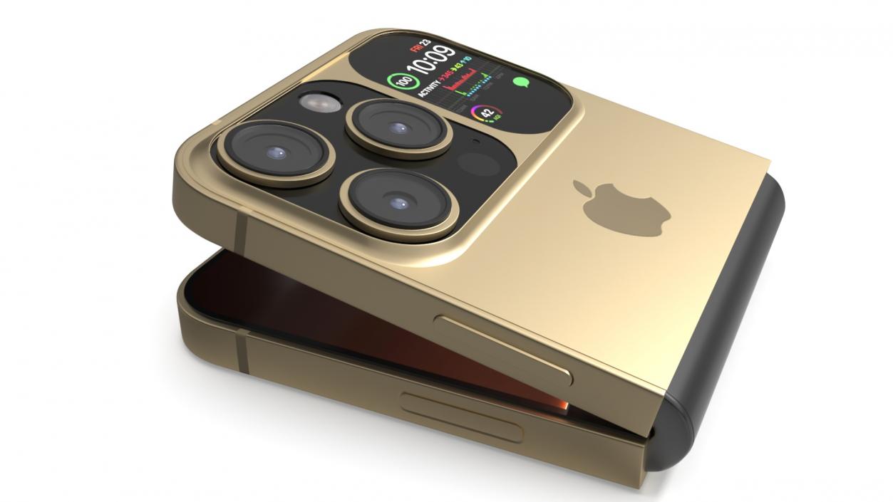 Apple iPhone Flip Luxe Gold Rigged 3D model