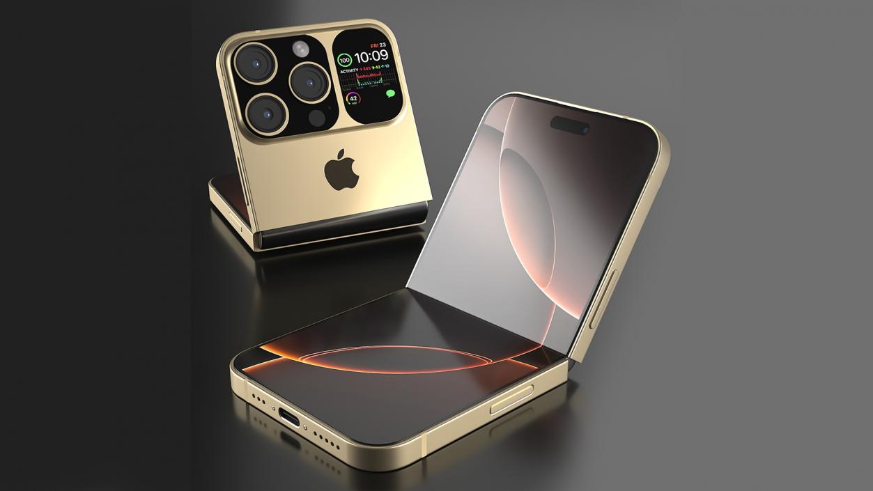 Apple iPhone Flip Luxe Gold Rigged 3D model