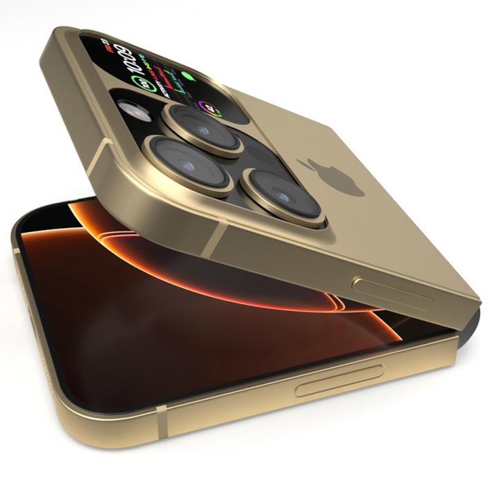 Apple iPhone Flip Luxe Gold Rigged 3D model