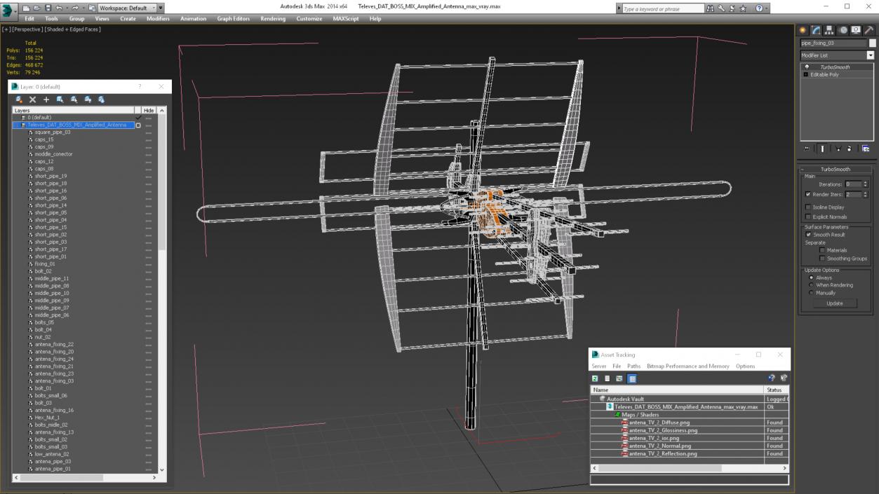 3D Televes DAT BOSS MIX Amplified Antenna model